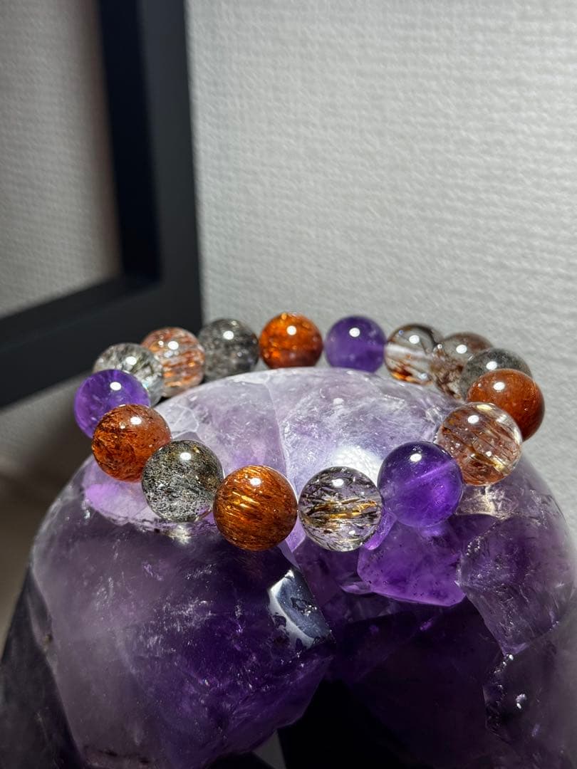天然石スーパーセブンブレスレット　13.5mm＋　♯2