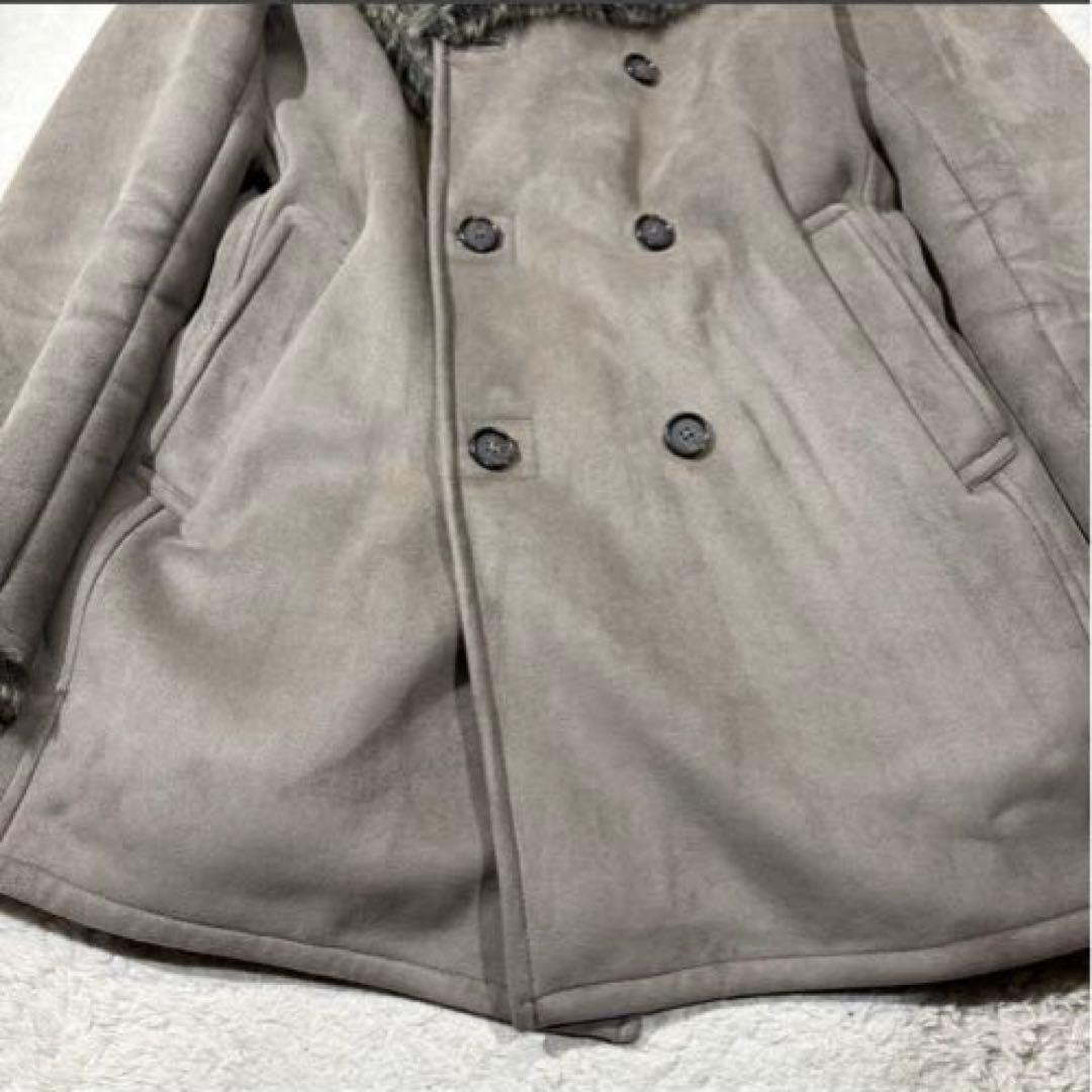 美品 MEN'S TENORAS エコムートン コート ボア ダブル 肉厚極暖L