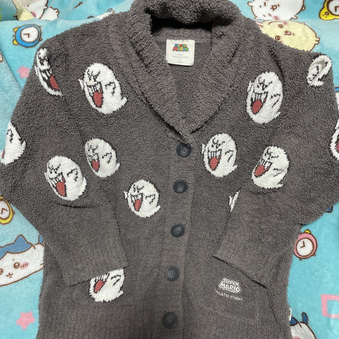 ジェラピケ スーパーマリオ テレサ ジャガード カウチン カーディガン