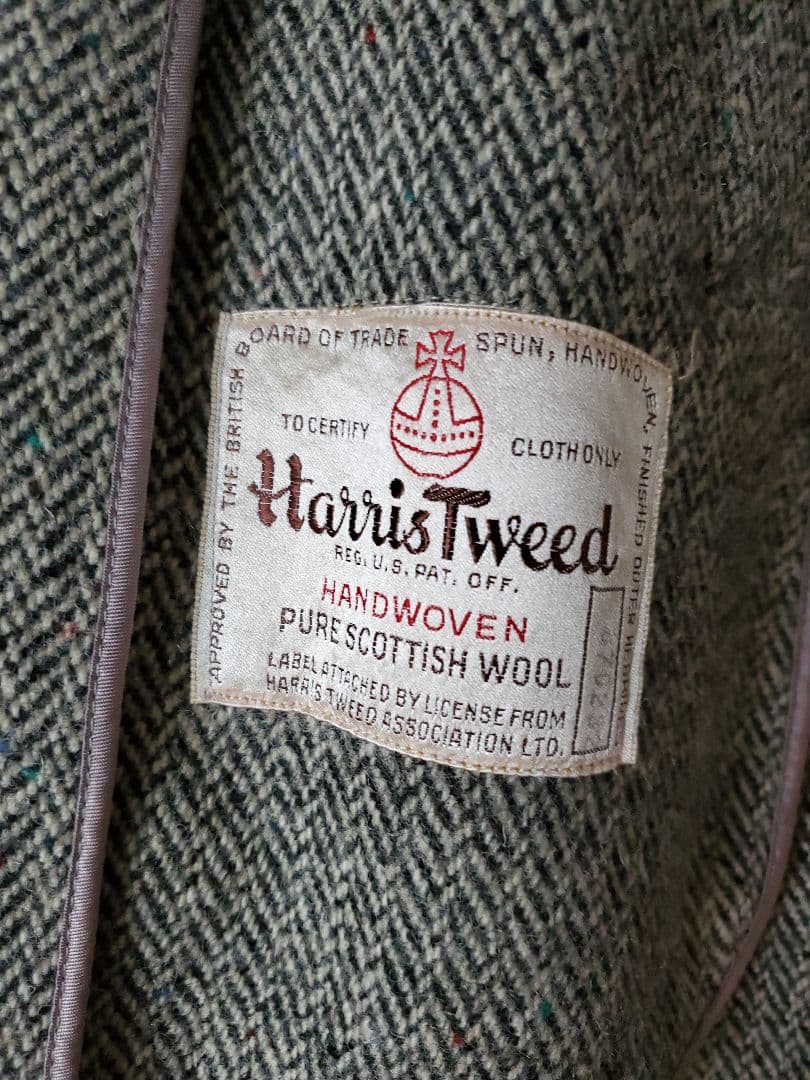 米国製美品】60s ヴィンテージ ラグラン ハリスツイード コート グレー