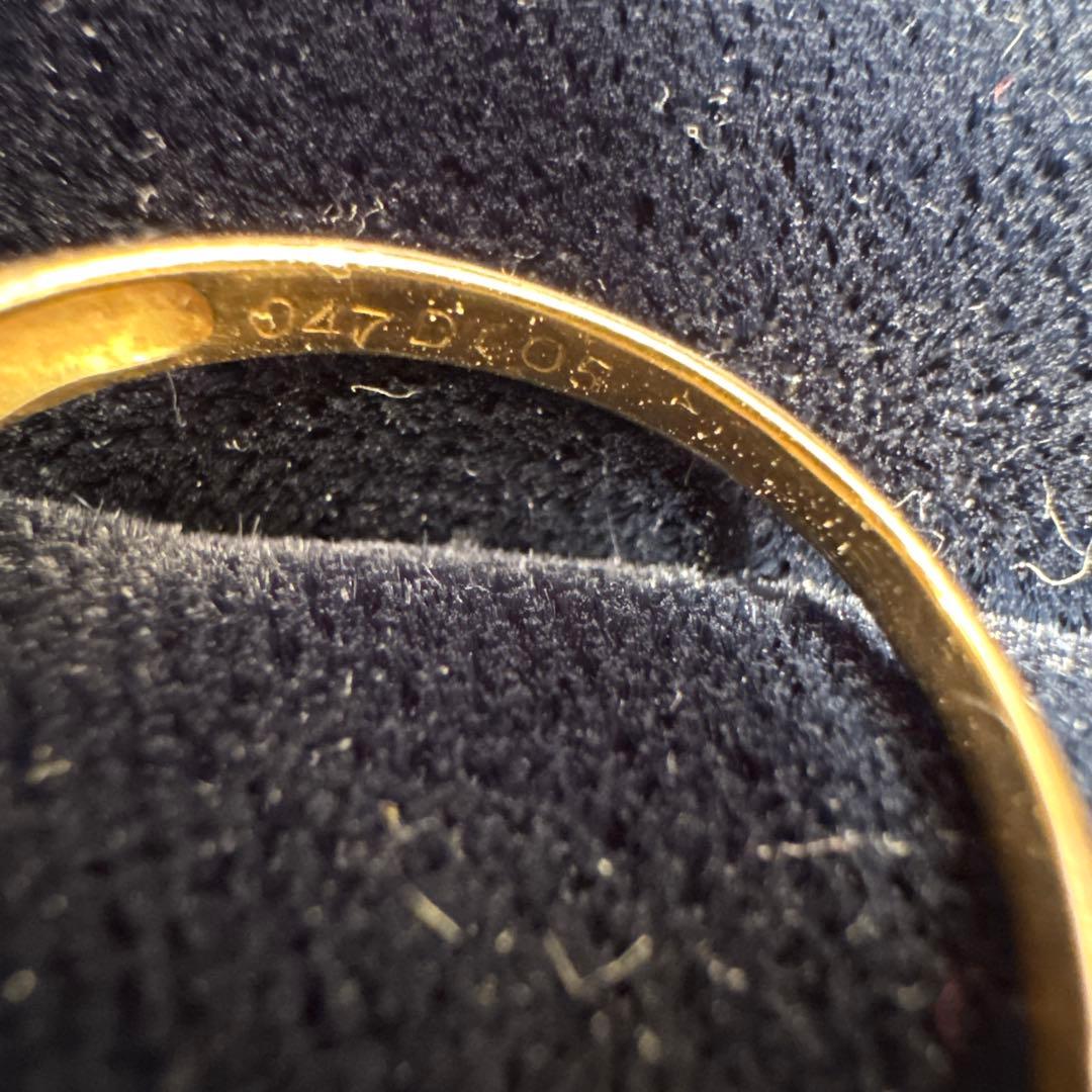 18金リング　ダイヤ(0.05ct) サファイア(0.47ct)2.2g 22号