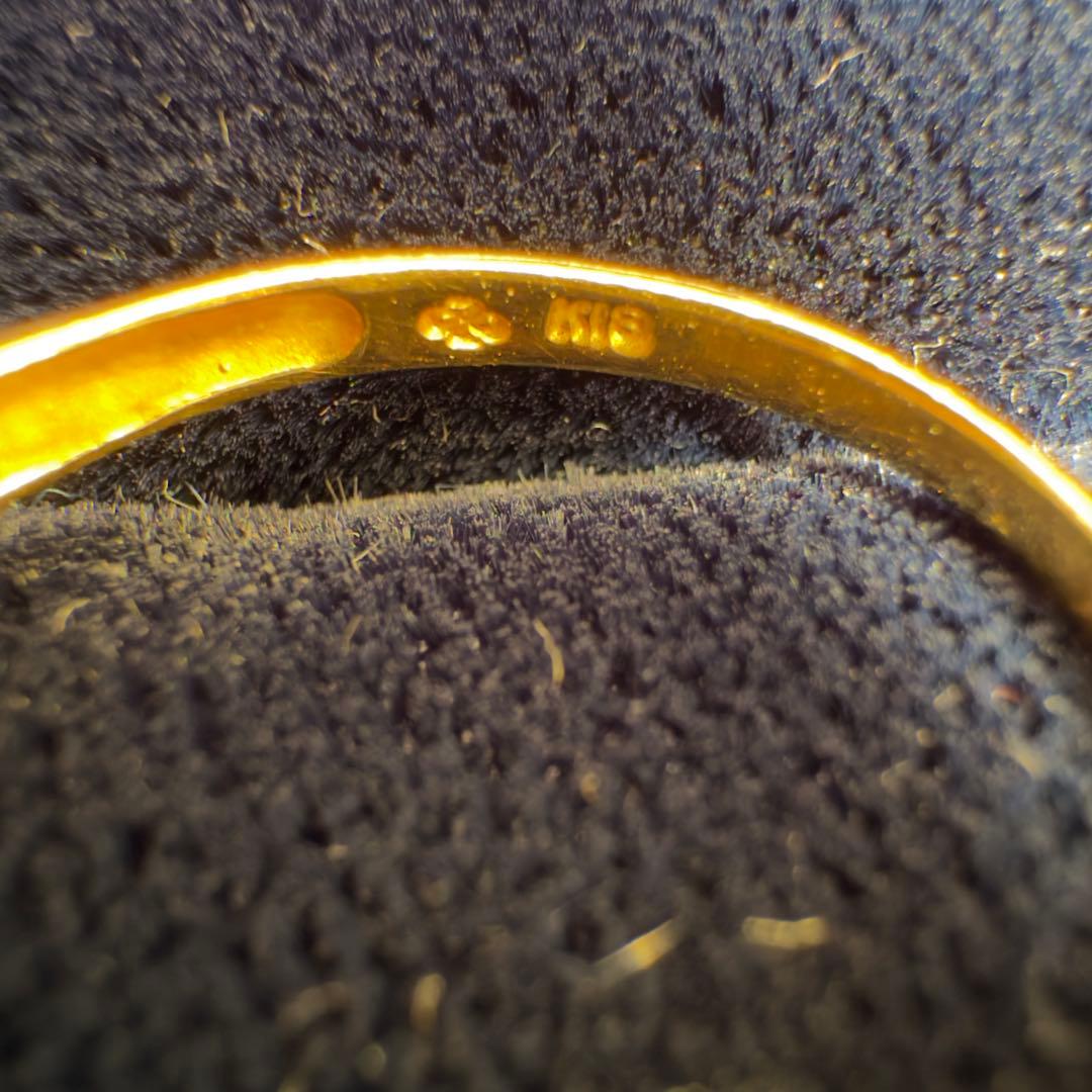 18金リング　ダイヤ(0.05ct) サファイア(0.47ct)2.2g 22号