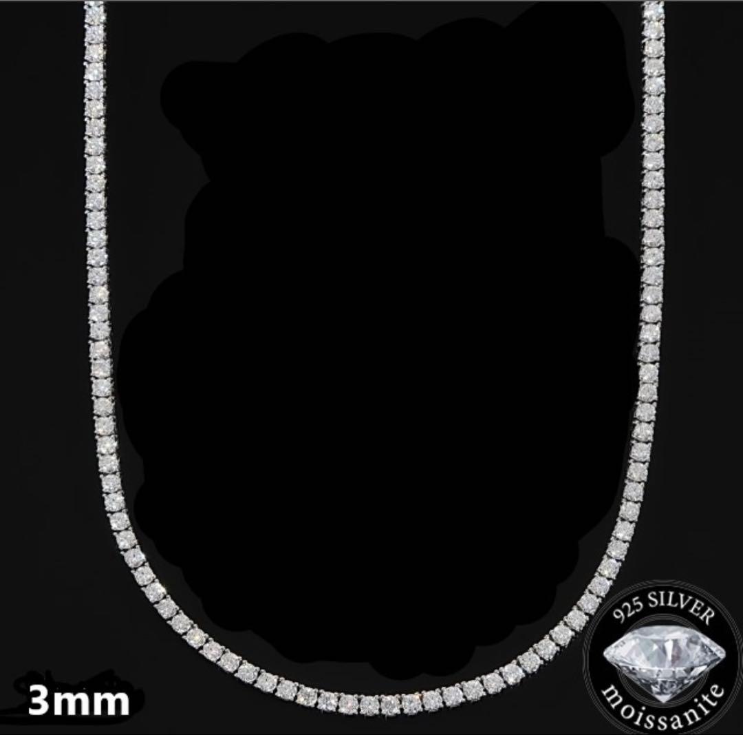 最終値下げモアサナイト テニスチェーンネックレス2mm 楽天市場】モアサナイト ネックレス アクセサリー 2.5mm シルバー