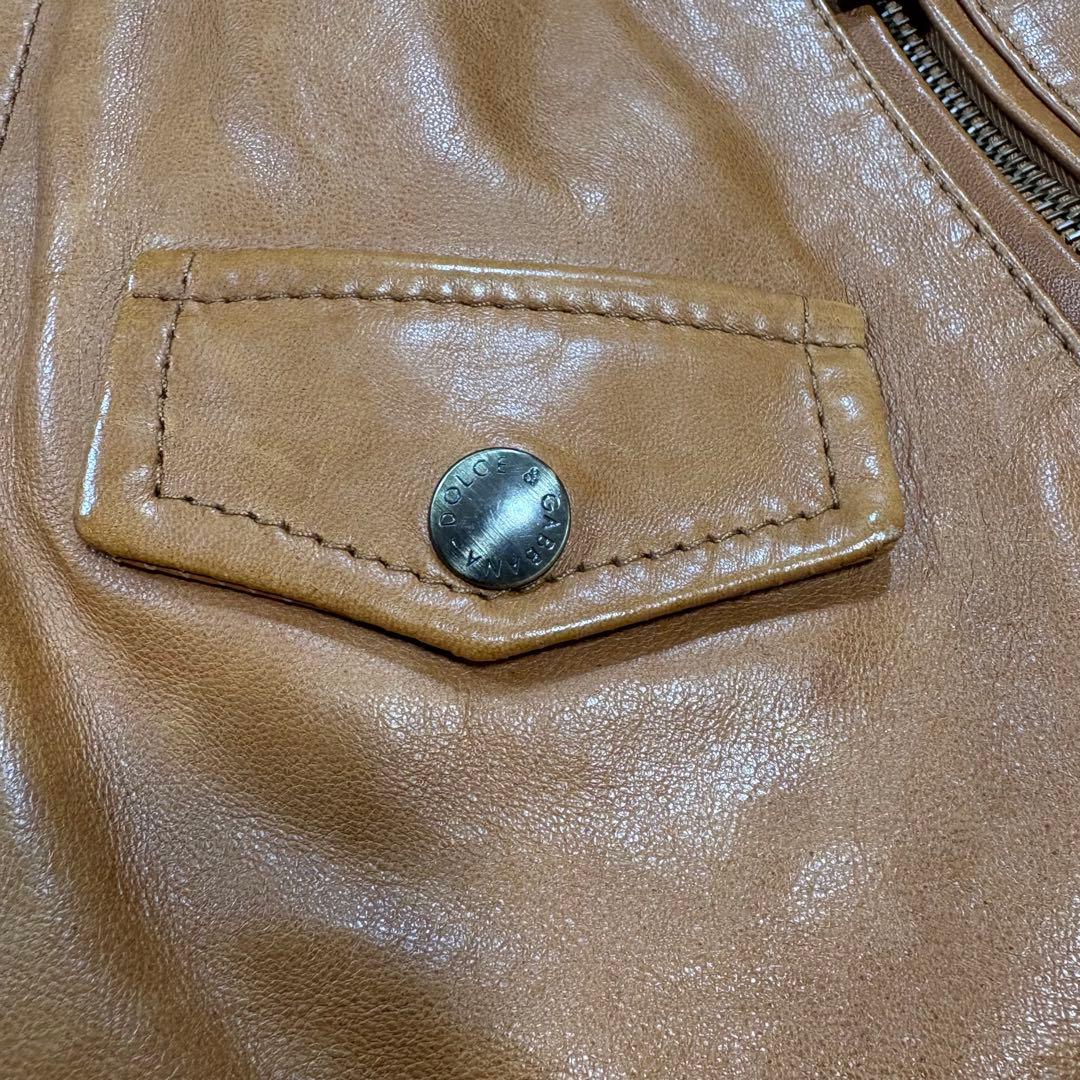 至高の逸品】DOLCE&GABBANA ラムレザージャケット 46 キャメル - メルカリ