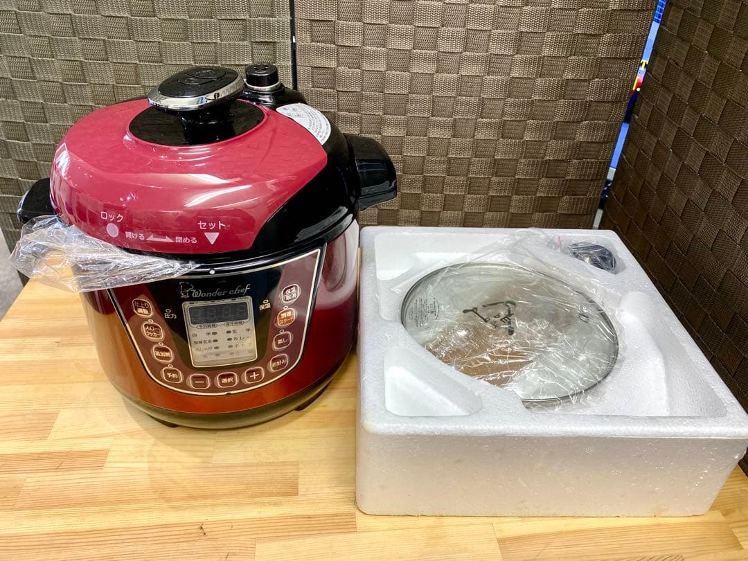 未使用 ワンダーシェフ 電気圧力鍋 マイコン OEDA30 3.0L 赤