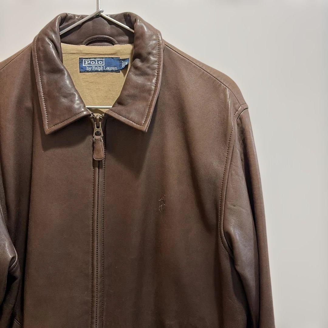 Polo by Ralph Lauren ブラウンレザージャケット M - メルカリ