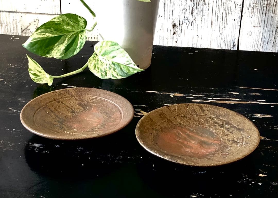 ◇398◇藤原和 備前焼皿2枚