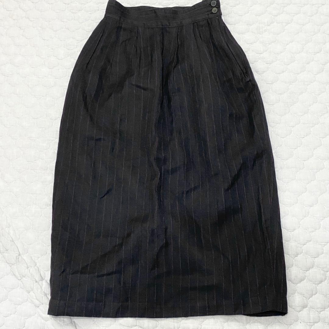 AD1989 トリココムデギャルソン ロングスカート ステッチ ブラック 赤