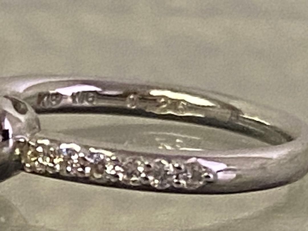 ポンテヴェキオ ダイヤ0.25ct ハート リング K18WG 1.5cm 7号