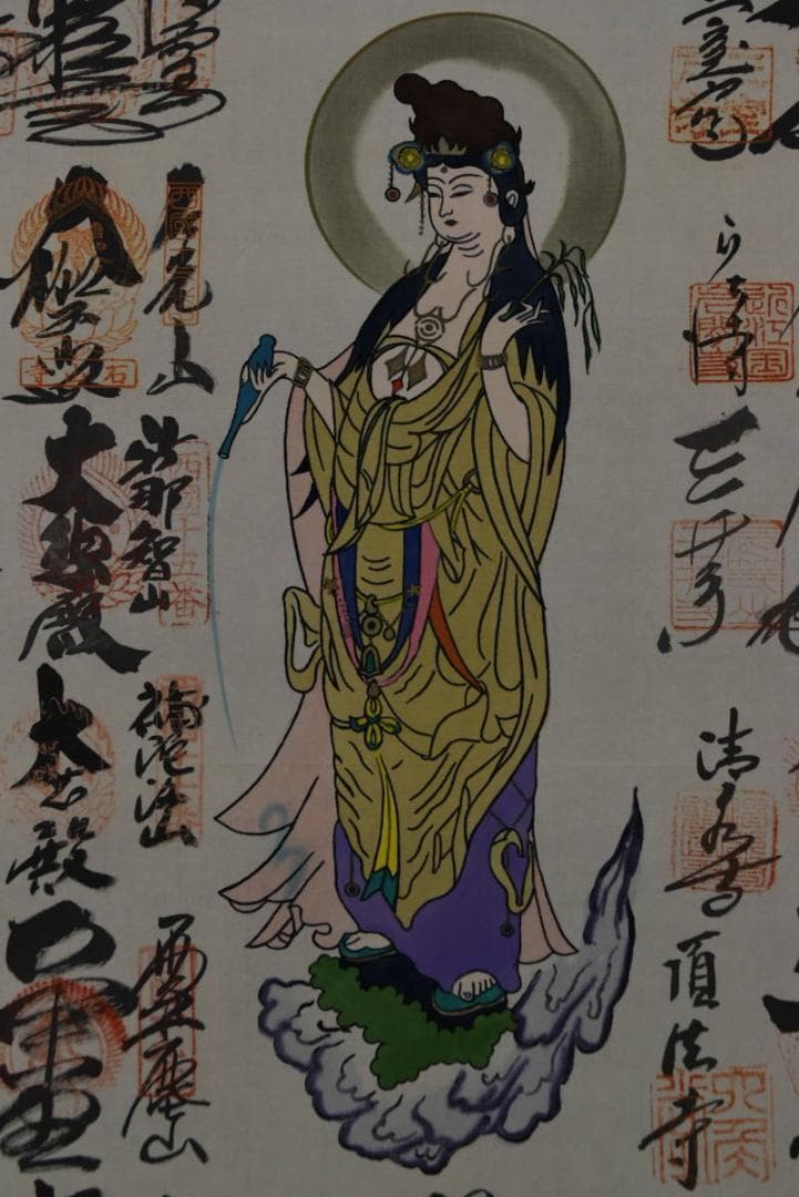 西国三十三ヶ所霊場集印肉筆掛軸/御朱印/掛軸☆宝船☆Z-753