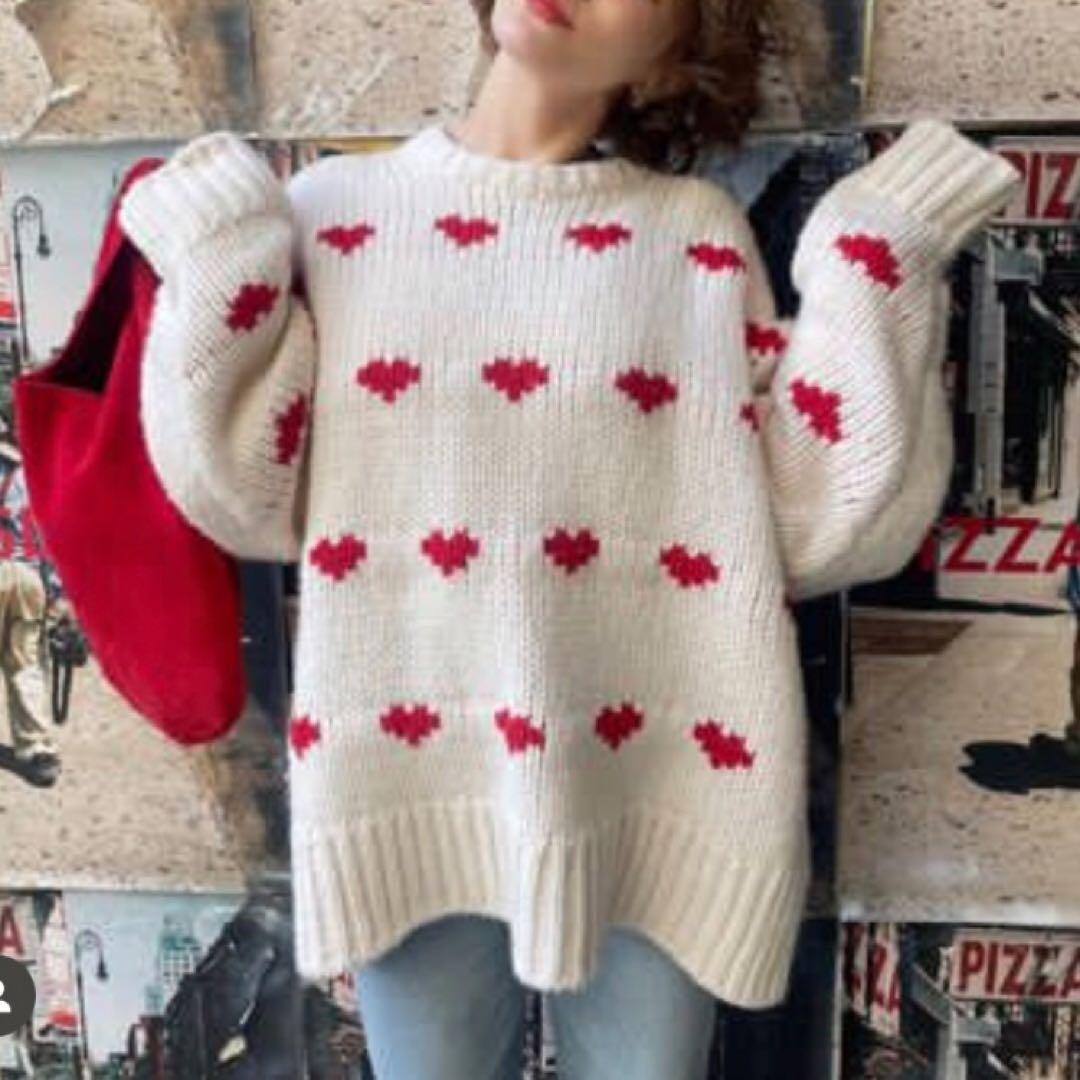 nknit ♡ knit ライン ハート ニット ハート柄 - メルカリ