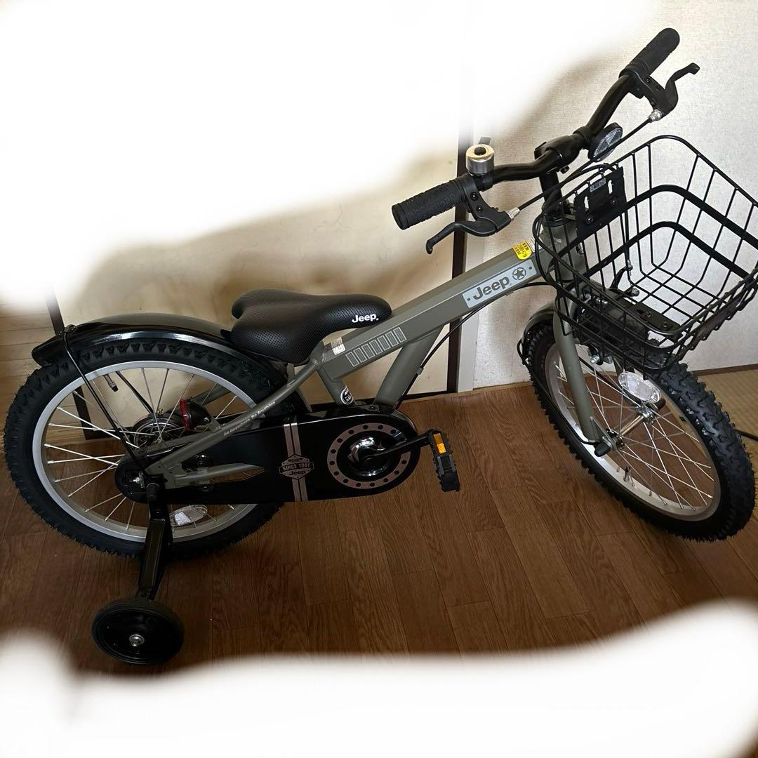 千葉県船橋市内　引き取り限定　Jeep 18 インチ　子供用　自転車 型落ち特価品】JEEP ジープ キッズサイクル 18インチ JE-18G オリーブ
