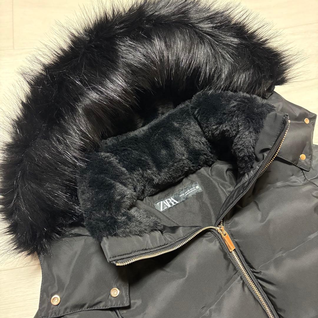 美品 XSサイズ ZARA セミロング丈ファー付きダウン - メルカリ