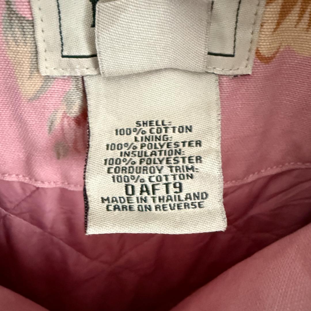 80s ヴィンテージ L.L.Bean 花柄 ワークジャケット ピンク S Y7