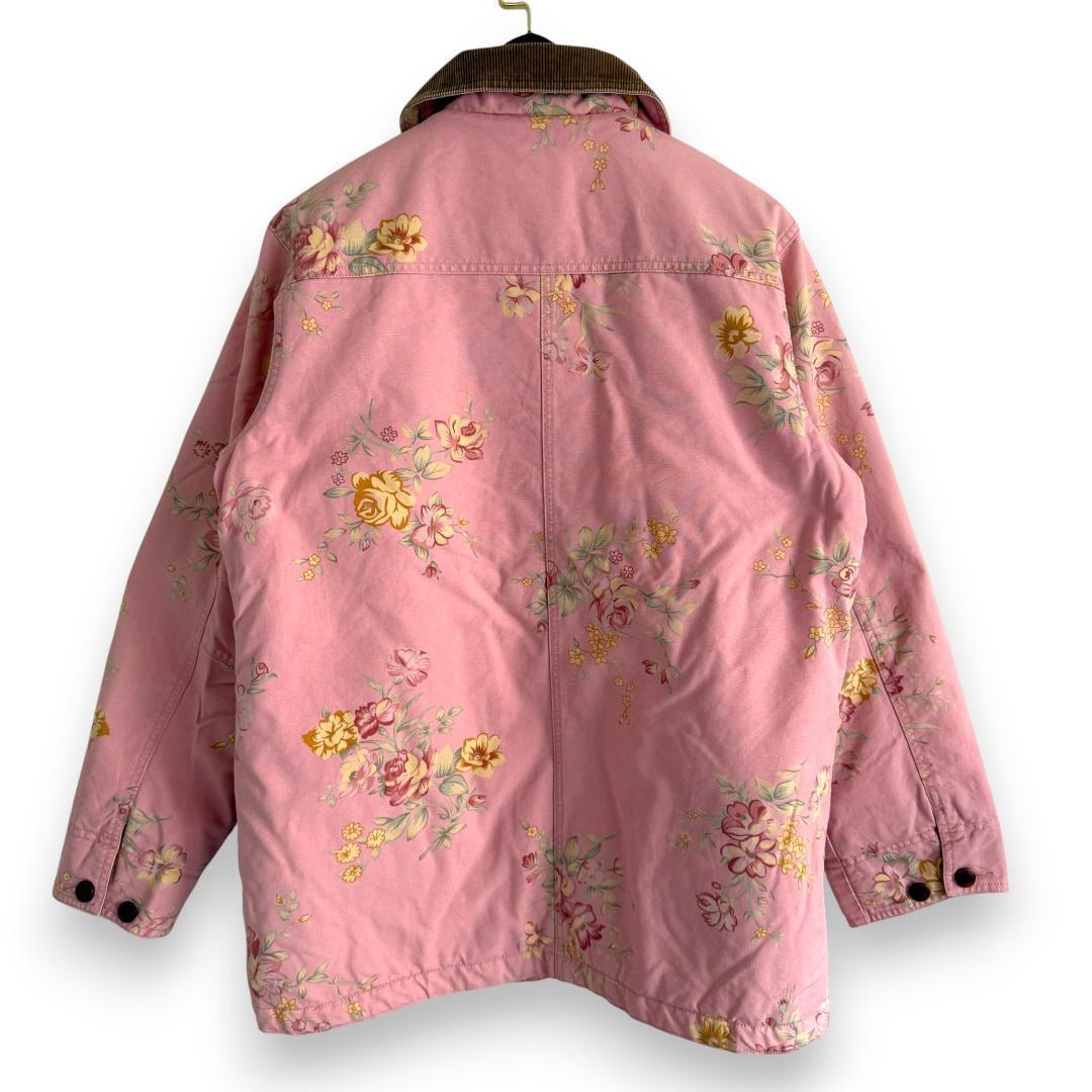 80s ヴィンテージ L.L.Bean 花柄 ワークジャケット ピンク S Y7