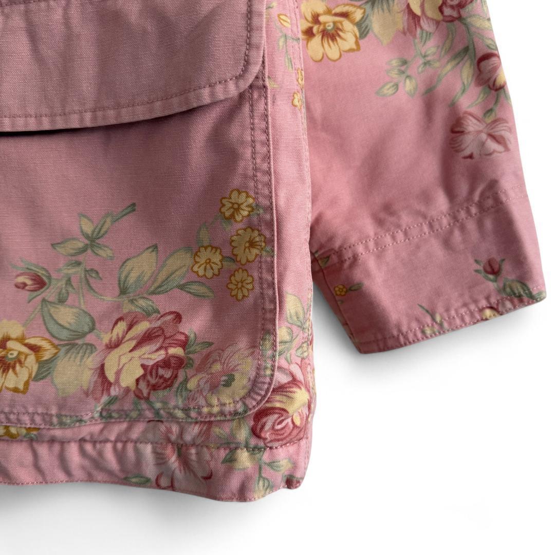 80s ヴィンテージ L.L.Bean 花柄 ワークジャケット ピンク S Y7