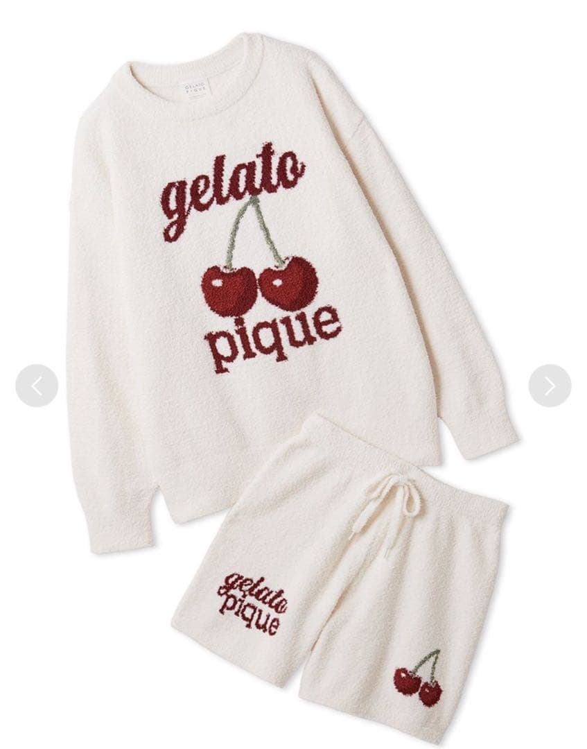 gelato pique チェリー柄 パジャマセット チェリー柄ロンT（ルームウェア/パジャマ）｜gelato pique（ジェラート