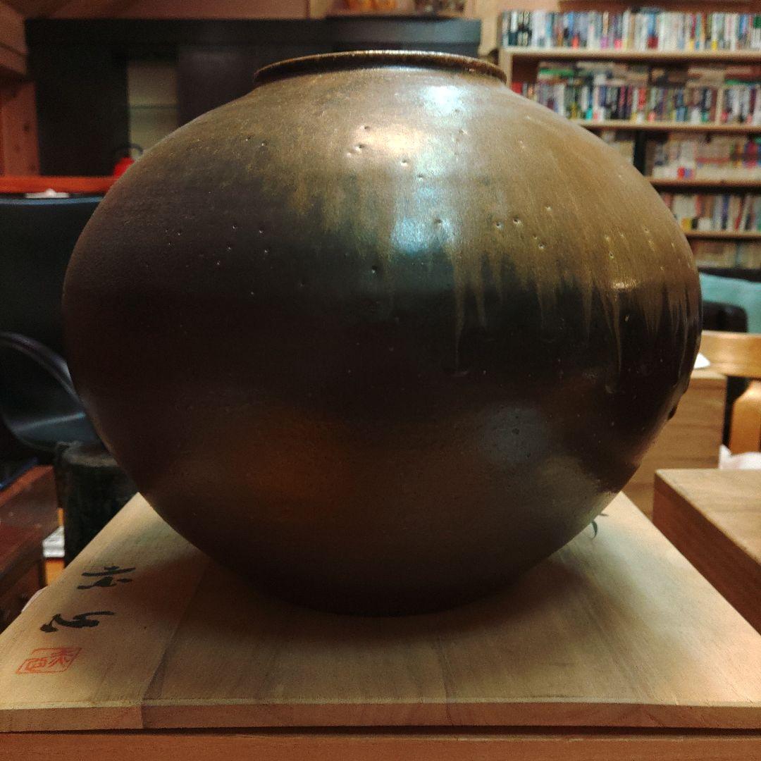 備前焼 名工・小橋赤心 壺 花瓶 共箱付き