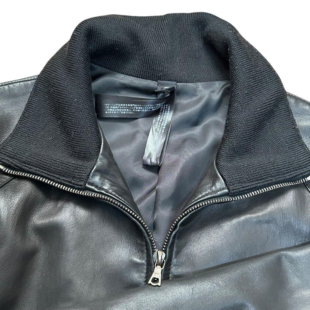 WJK ラムレザートラックジャケット ライダース 黒 S