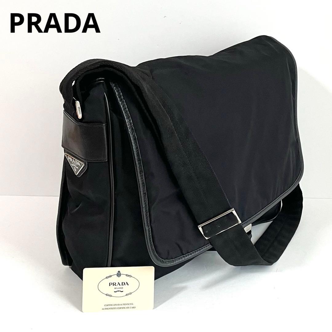 【美品】PRADA プラダ ショルダーバッグ ナイロン×サフィアーノレザー PRADA（プラダ） ショルダーバッグ ナイロン サフィアーノレザー