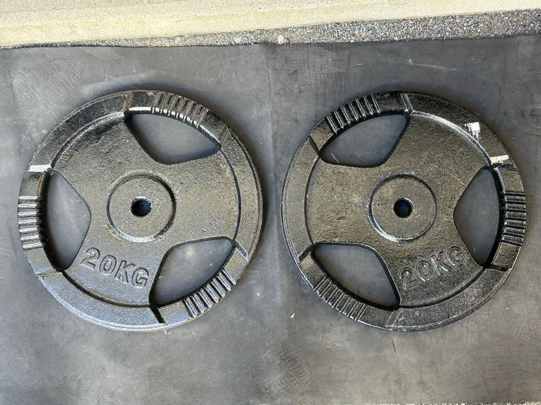 20キロ　バーベル　プレート　2枚セット　28mm用 FIELDOOR（フィールドア） バーベル 用 プレート 20kg 2個セット
