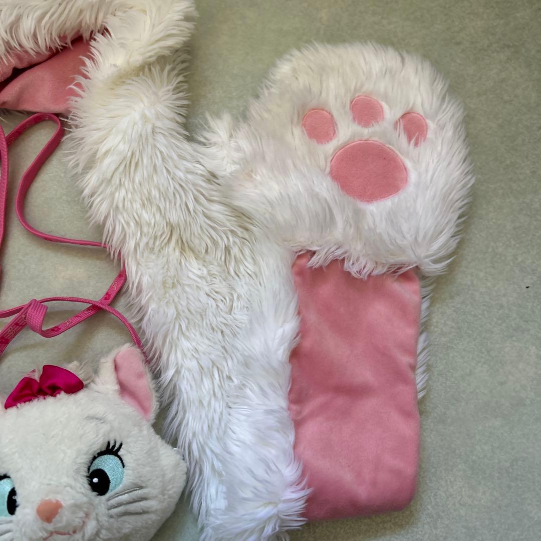 ディズニー　フード付きマフラー　マリーちゃん　ファンキャップ　パスケース