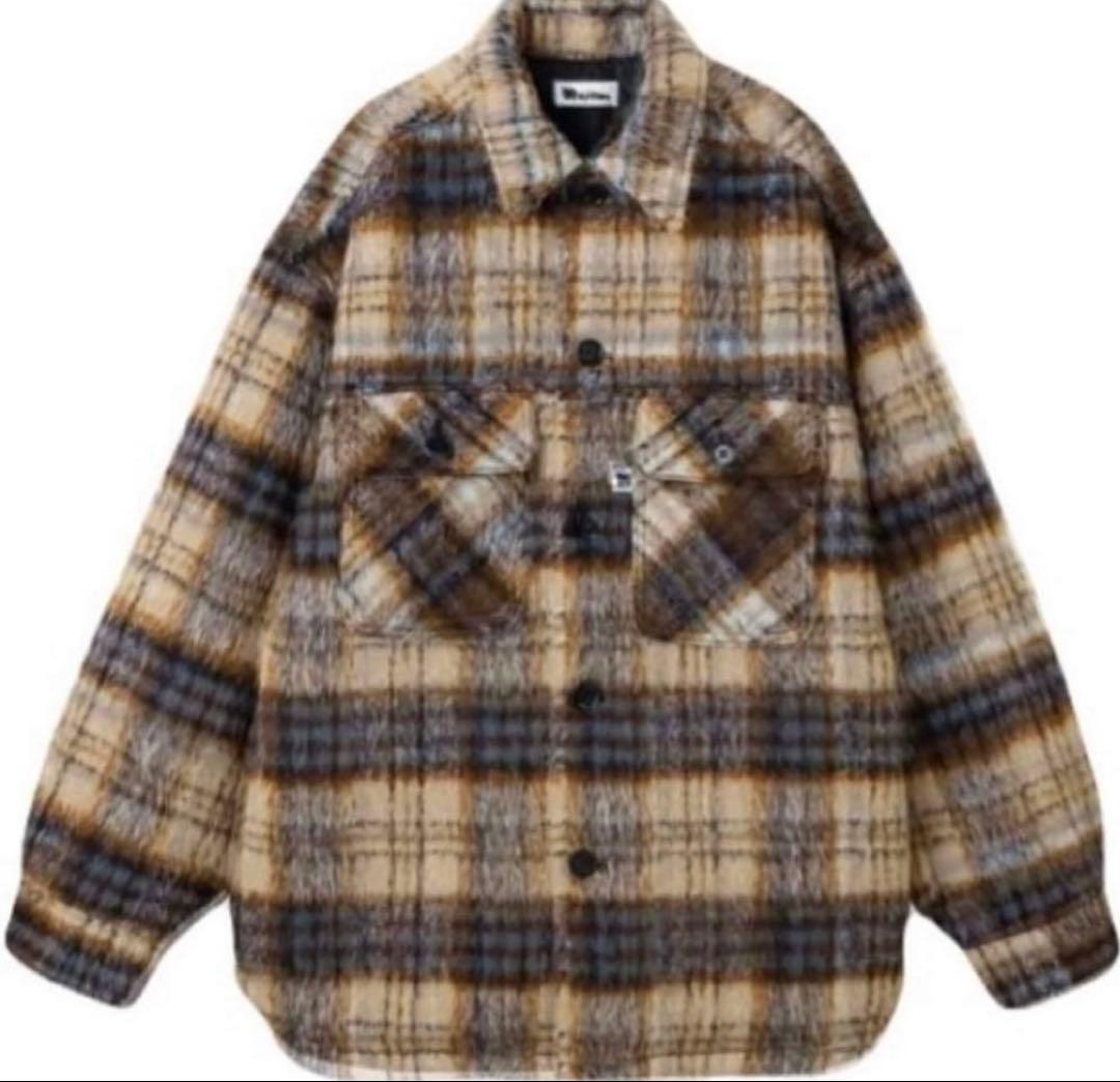 NAPTIME チェック中綿ジャケット アイボリー