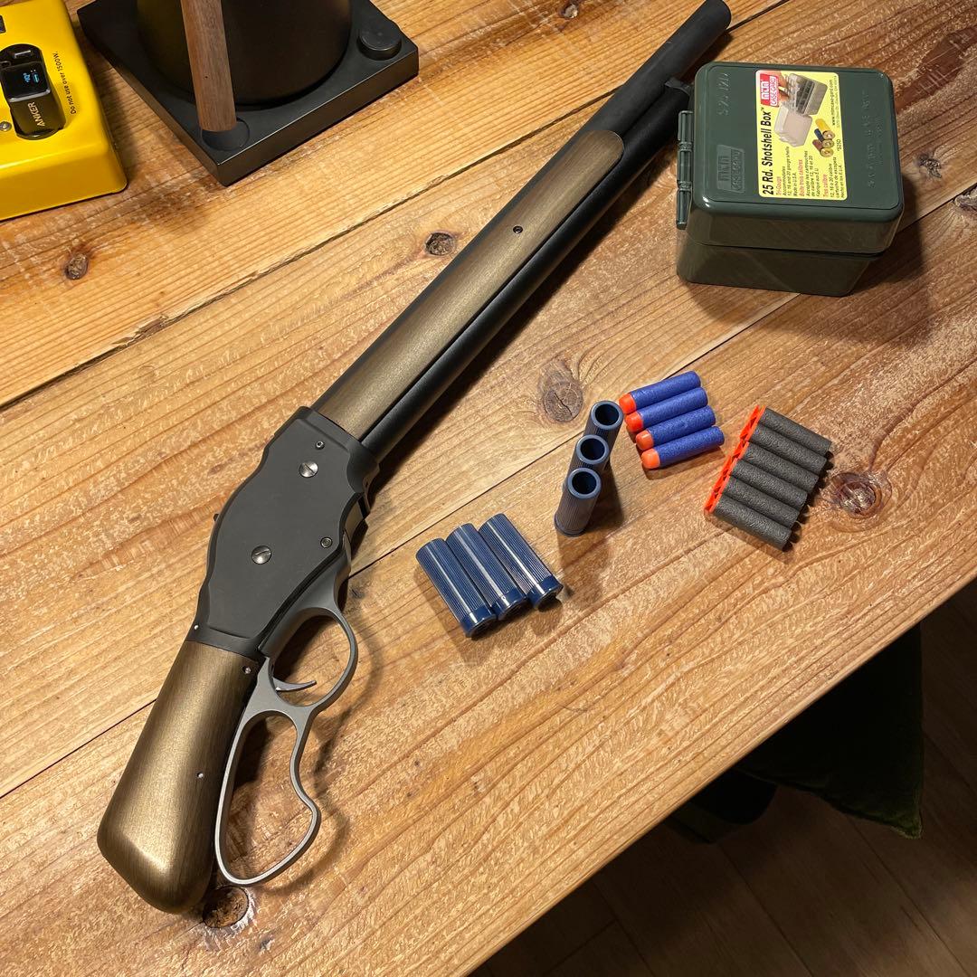 SAIKOYA ナーフ ショットガン M1887 + 実物ショットシェルケース