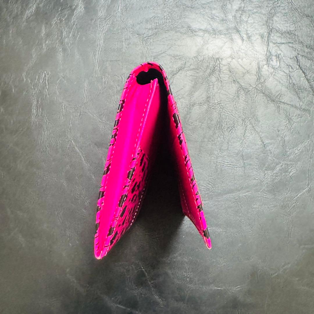 クリームソーダ角ドクロ長財布ヒョウ柄ネオンピンクPINKピンクドラゴン