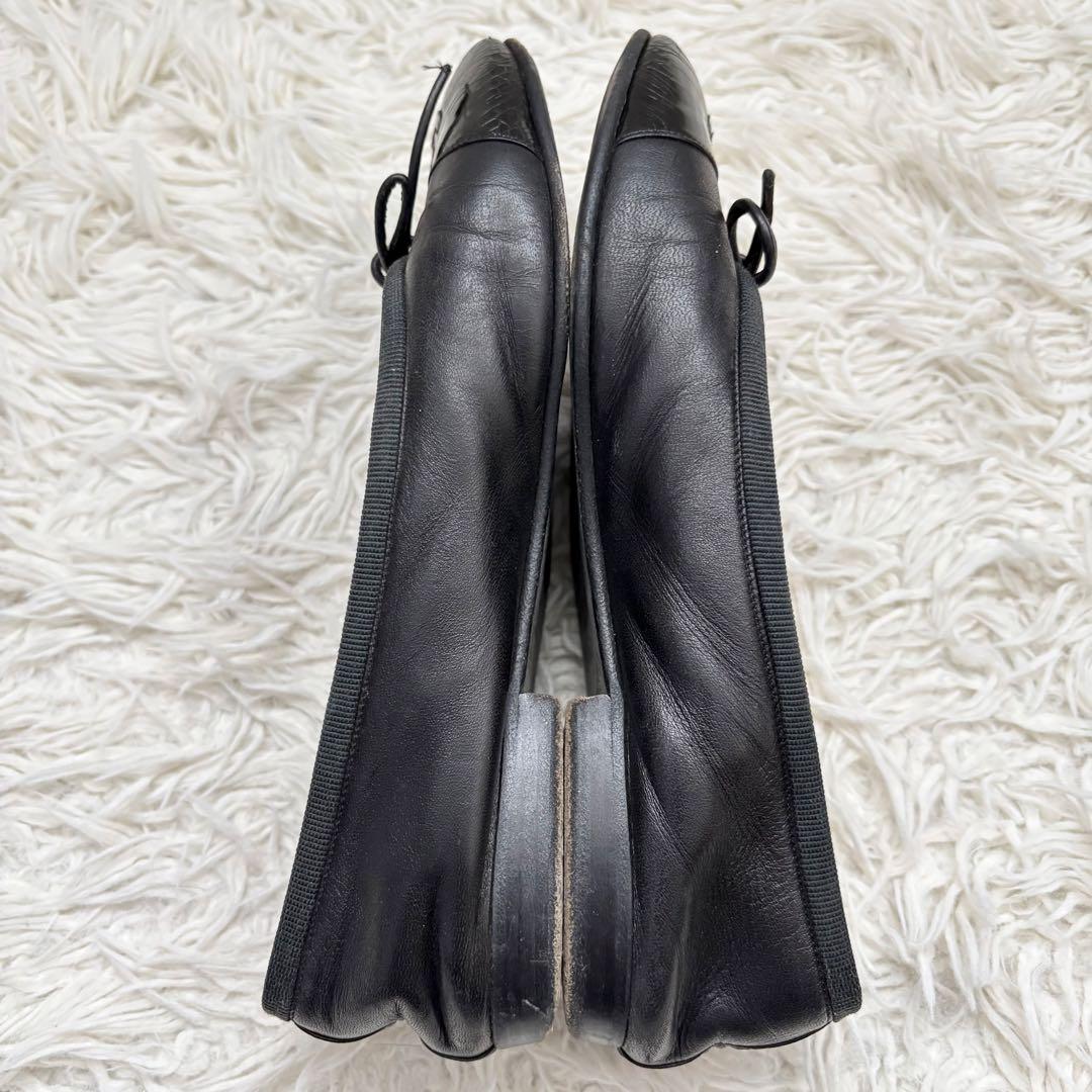 CHANEL シャネル　黒　ブラック　レザー　ココマーク　22.5cm 35.5