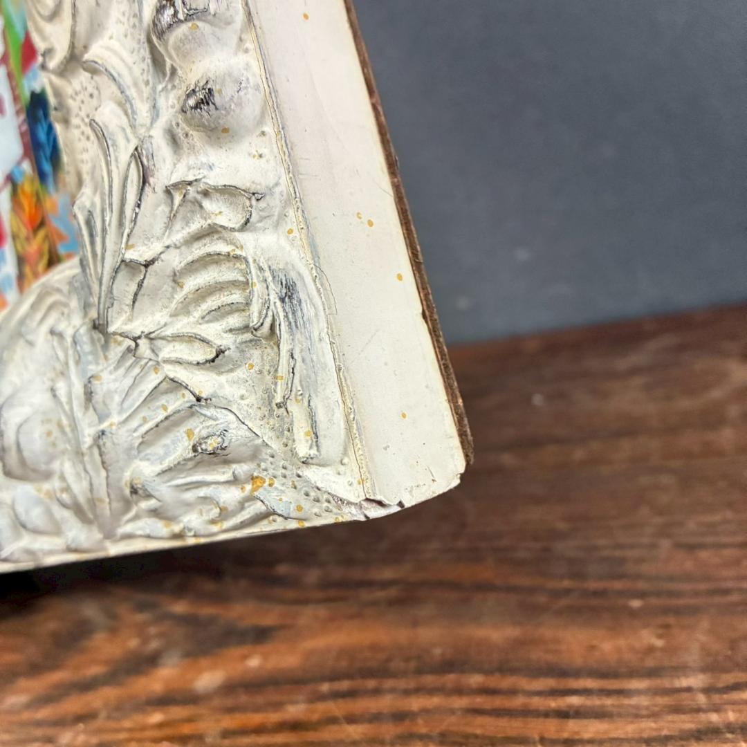 柚木沙弥郎「時計台の森」ガラス絵 肉筆 直筆サイン入 共シール 民藝