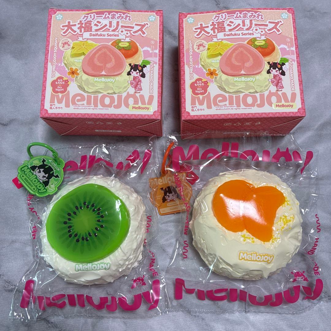 Mellojoy メロジョイ スクイーズ クリームまみれ大福 キウイ オレンジ
