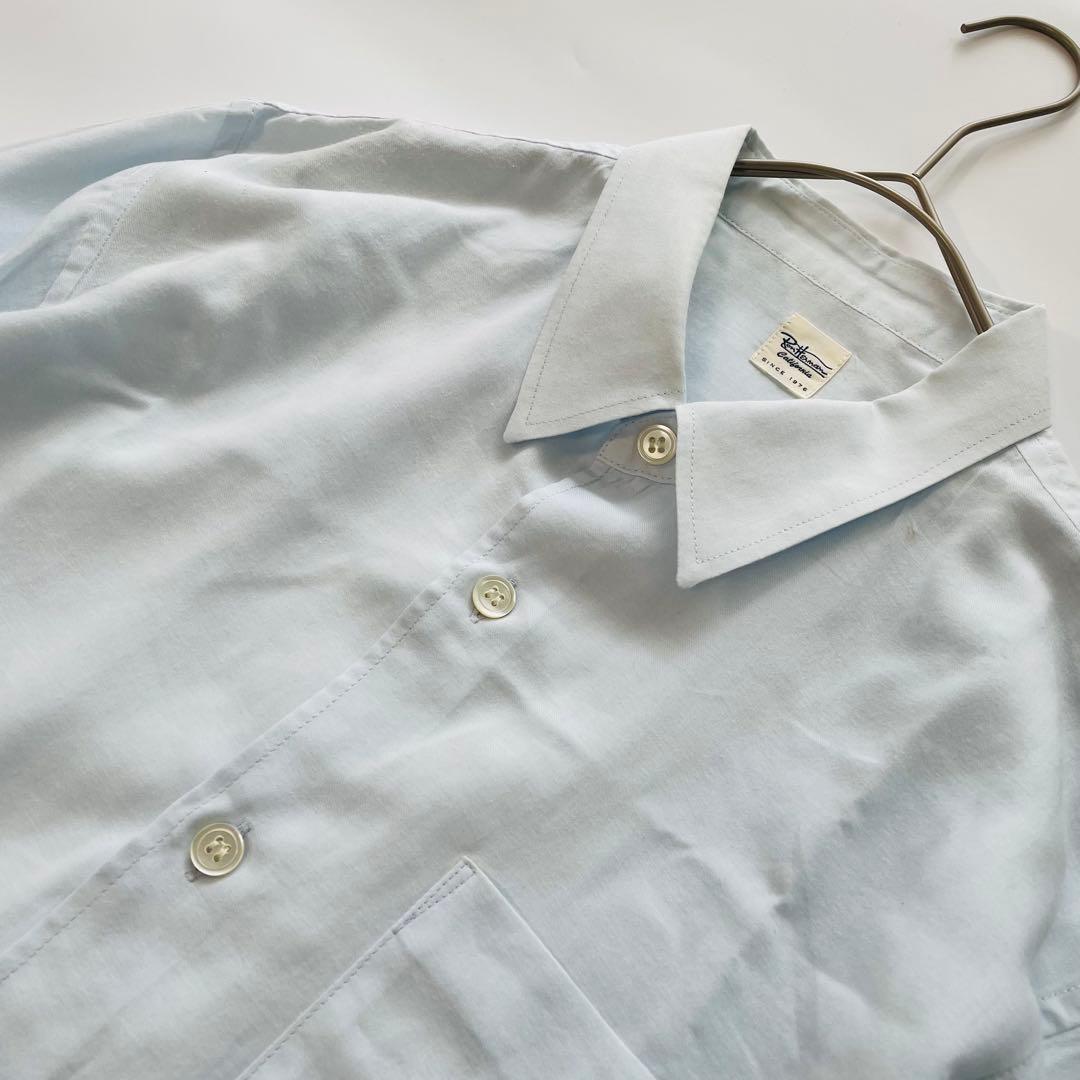 ロンハーマン カリフォルニア 長袖シャツ シルク混 ブルー Mサイズ 日本製