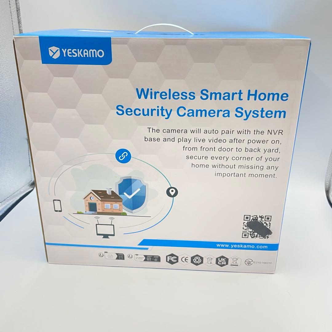 未使用品 YESKAMO 12inch IPS防犯モニター TJ12-10804 TJ12 】500万画素ワイヤレス防犯カメラ4台＋8チャンネル12インチ防犯