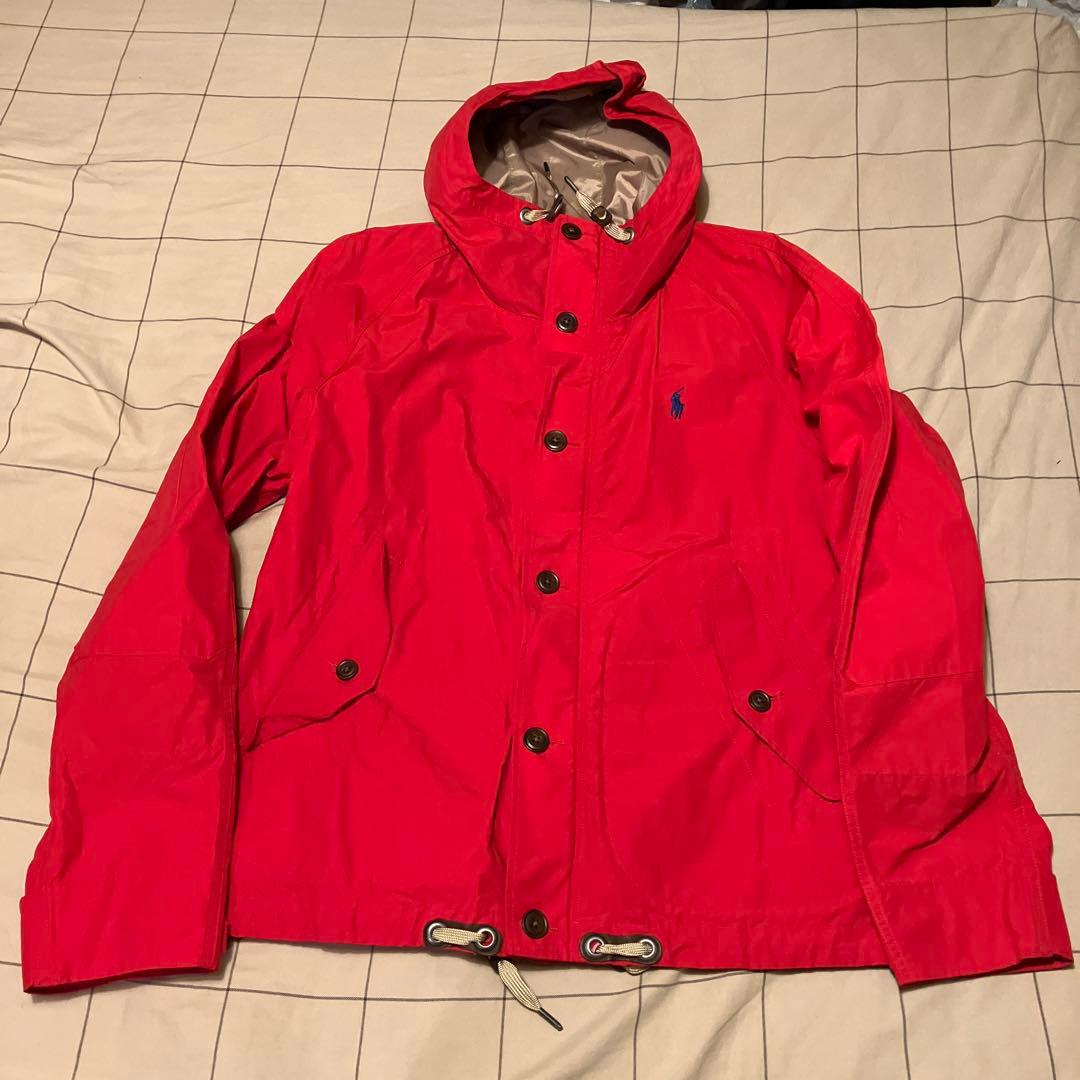 ラルフローレン マウンテンパーカー レッド S RLX RALPH LAUREN(アールエルエックスラルフローレン) hooded nylon
