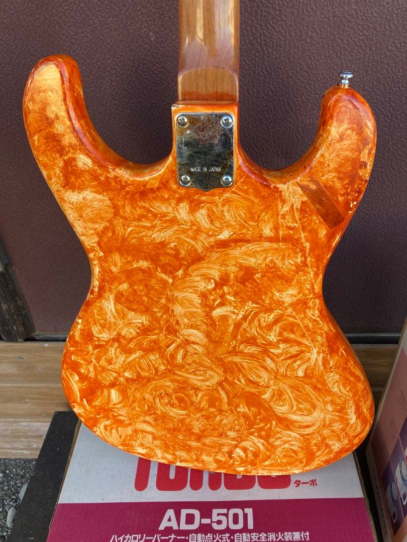 オレンジ マーブル エレキギター ハムバッカー