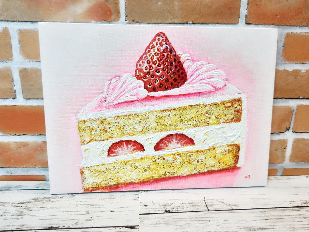 油絵 絵画 【ショートケーキ】 油絵 絵画 【ショートケーキ】 絵画 HR 通販 14956402｜Creema