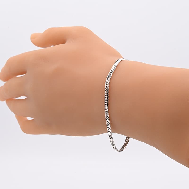 PT850(プラチナ) 喜平ブレスレット 6面ダブル 10.9g 20cm 新品