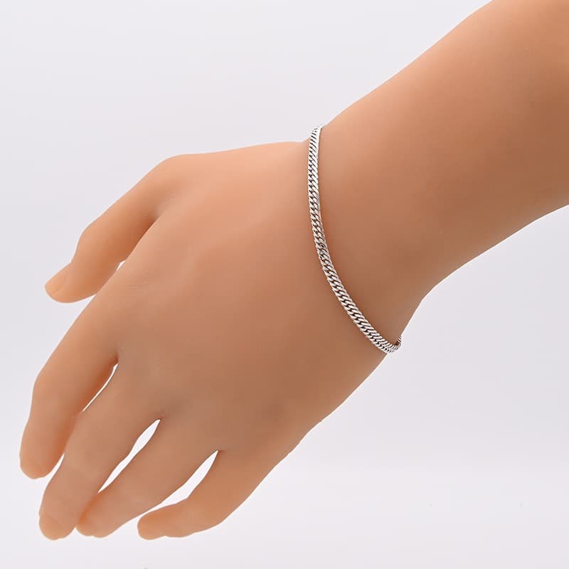 PT850(プラチナ) 喜平ブレスレット 6面ダブル 10.9g 20cm 新品