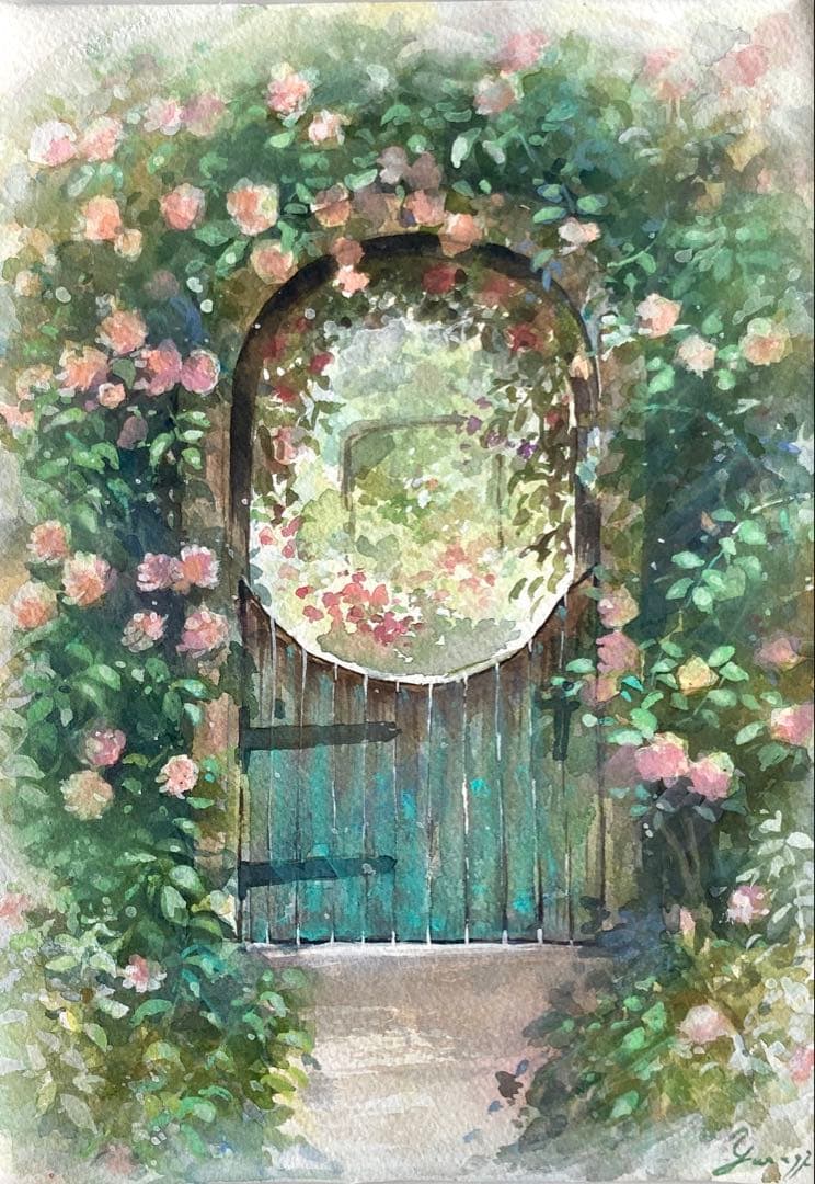 水彩画 原画 楽園