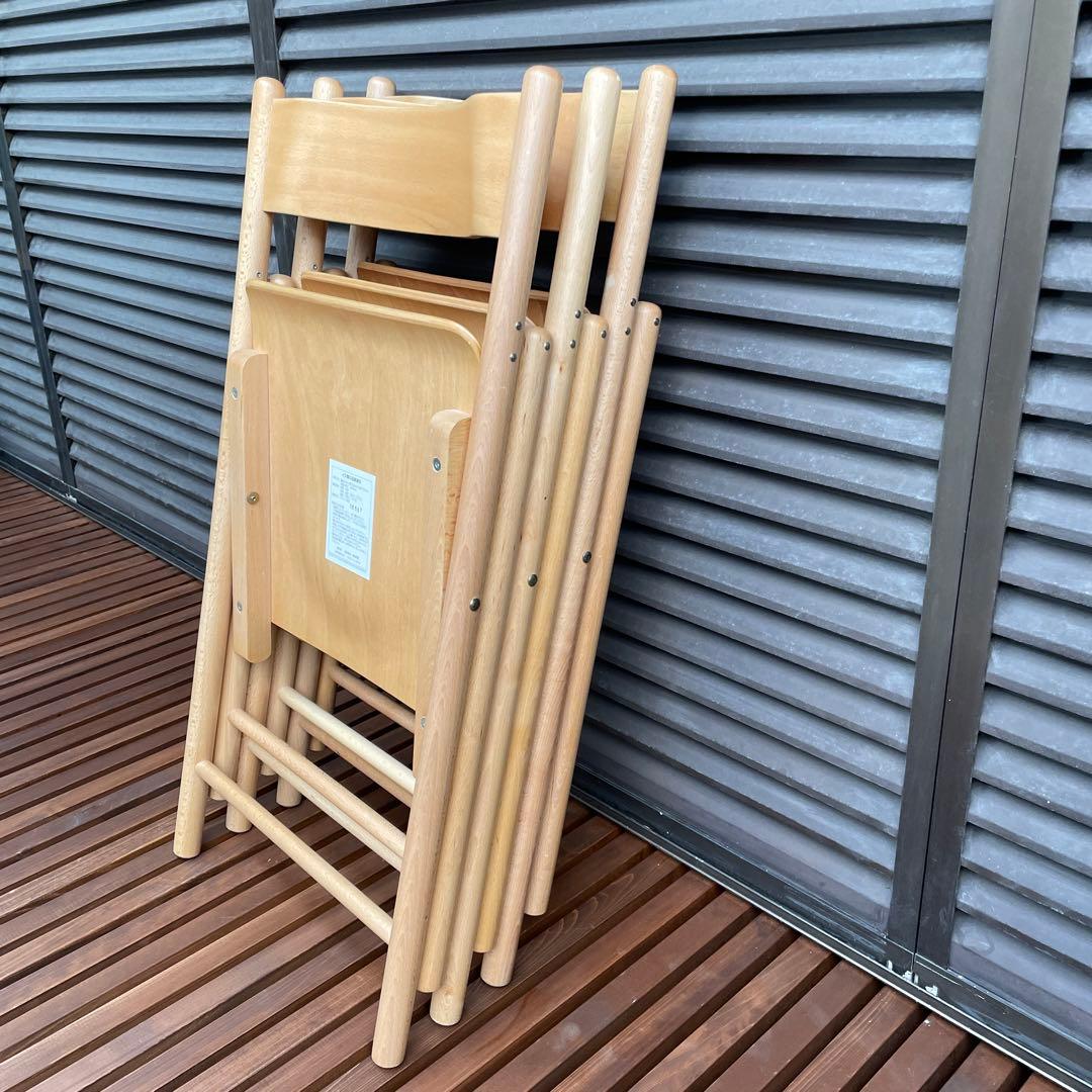 無印良品 廃盤 木製折りたたみチェア 3個セット - メルカリ