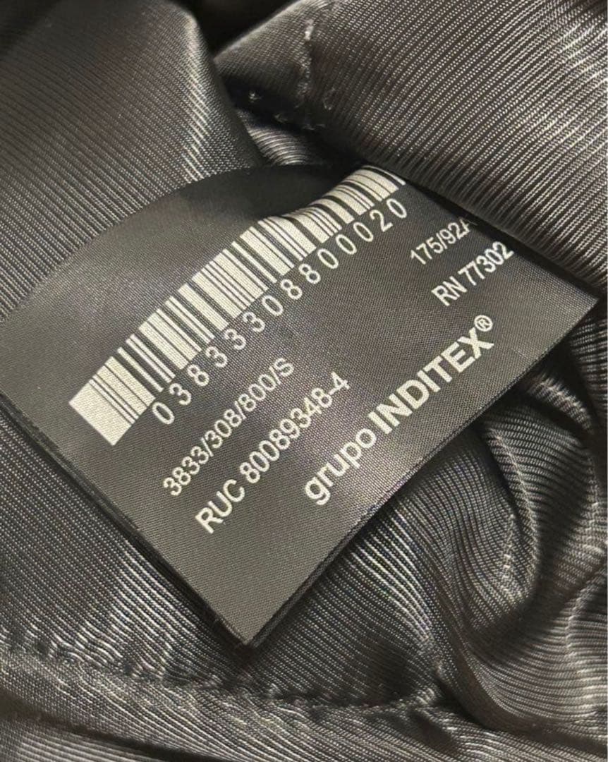 ZARAフェイクレザー 中綿ブルゾンボンバージャケット3833/308/800