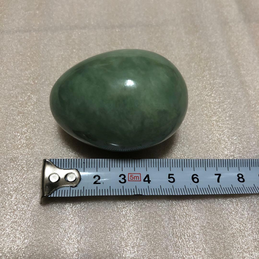 アンティーク】卵型玉翡翠 置物 飾り台・箱付 jade antiques