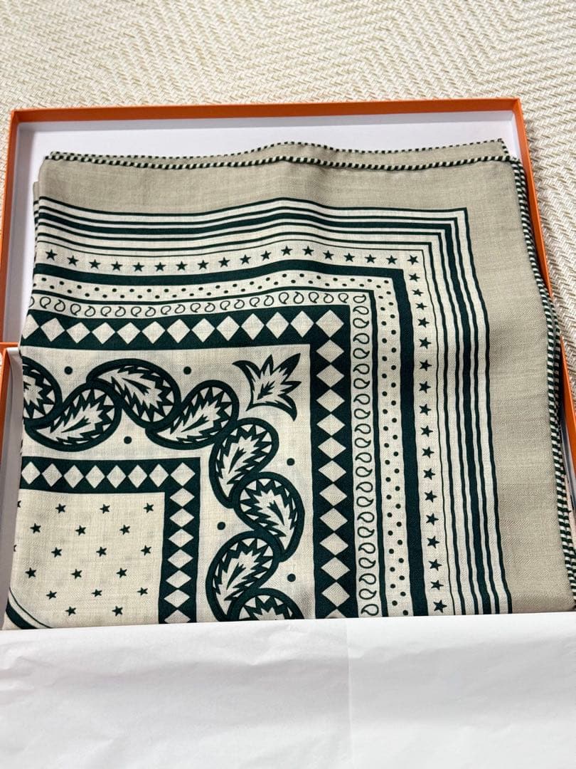 【HERMES】カレジェアン 《四輪馬車の車輪・バンダナ》　おかめ