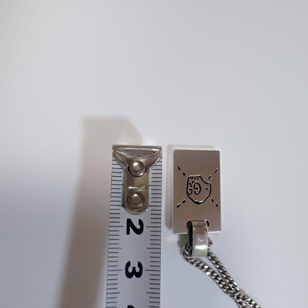 《美品》GUCCI グッチ ゴースト シルバー プレート型 ネックレス スクエア