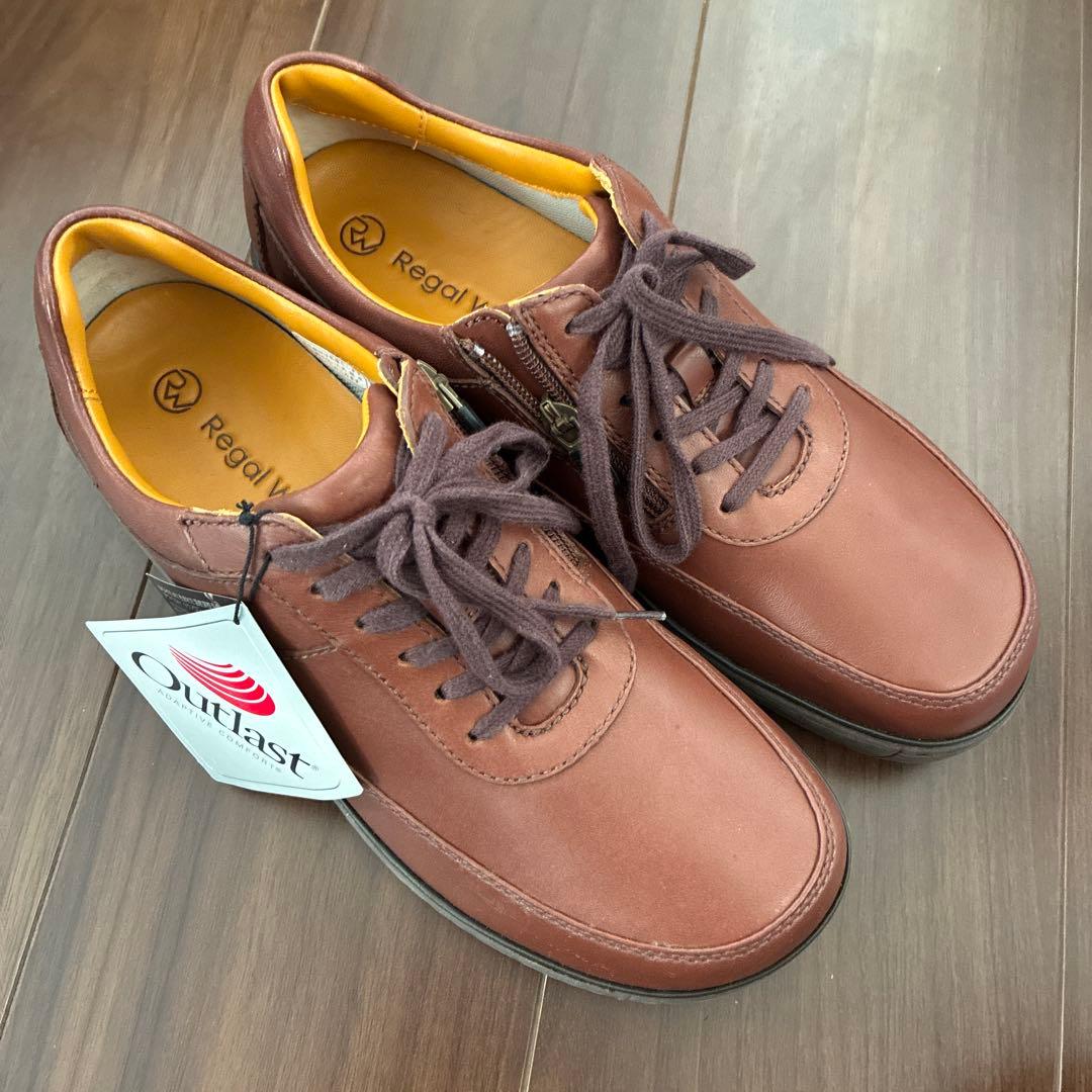 Regal Walker ブラウンレザー スニーカー　ファスナー付き REGAL（リーガル） 公式 REGAL 82JL ファスナー付スニーカー ダーク