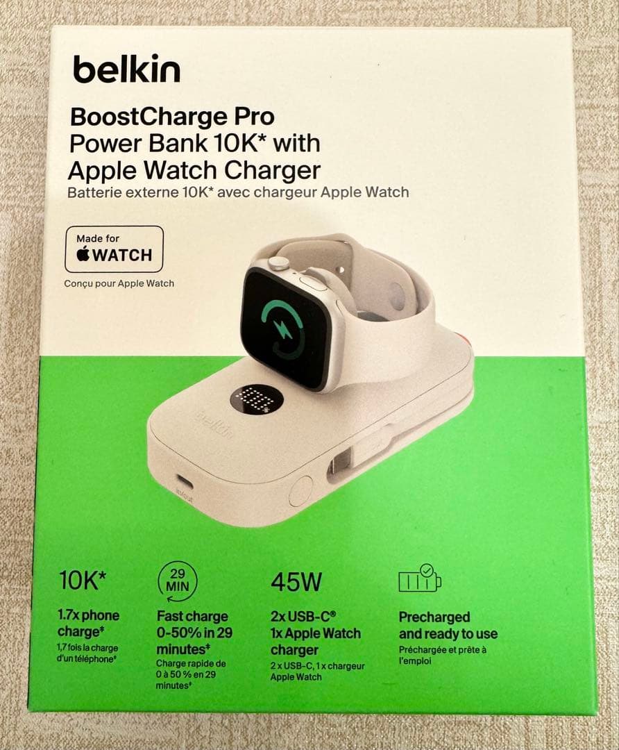 【新品未使用】 Belkin BoostCharge Pro 10000mAh ベルキンの「BoostCharge Pro」を購入したゼ！ Apple Watchも充電