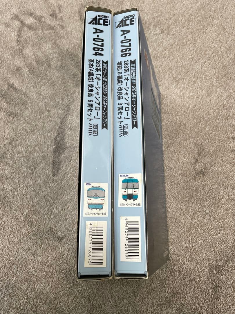 MICRO ACE 283系オーシャンアロー　6両と3両セット 新車入線】283系 オーシャンアロー マイクロと並べてみた（笑