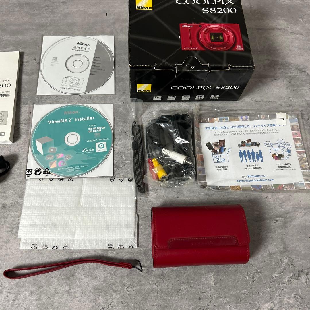 Nikon COOLPIX s8200 14倍光学ズーム 動作確認済 付属品 赤 - メルカリ
