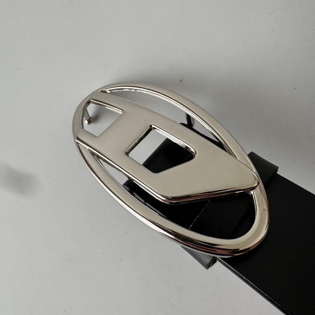 極美品】 DIESEL レザー べルト ブラック ロゴ バックル - メルカリ